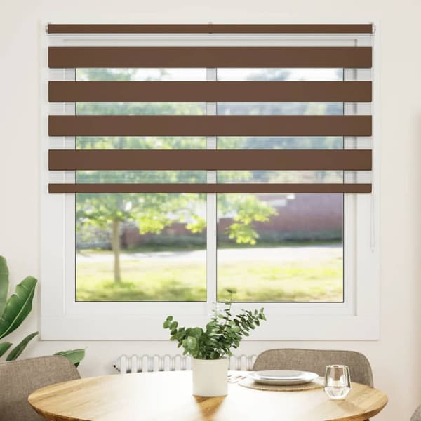 Rullgardin zebra brun 150x150 cm tyg bredd 145,9 cm polyester