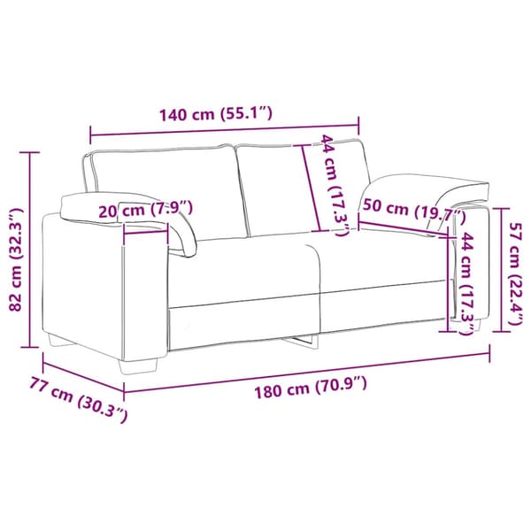 Loveseat soffa ljusgrå 180x77x82 cm sammet