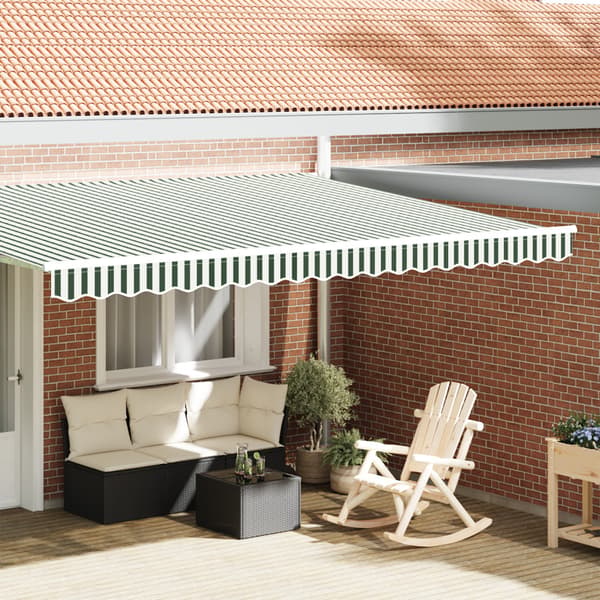 Markiskappa Ersättning Grön och Vit 4,5 m Polyester