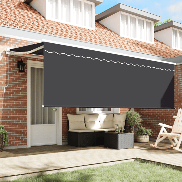 Utfällbar markis Kräm 350 x 200 cm Polyester och aluminium