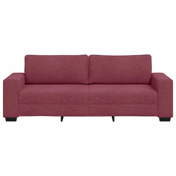 3-sitssoffa vinröd 220x77x82 cm tyg