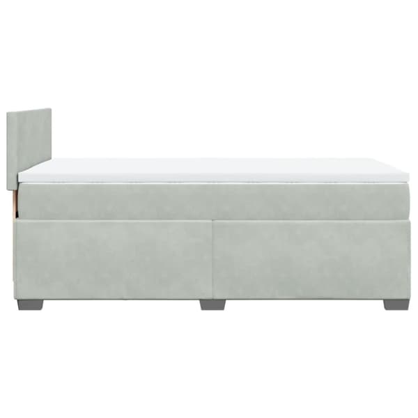 Ramsäng med madrass ljusgrå 80x200 cm sammet