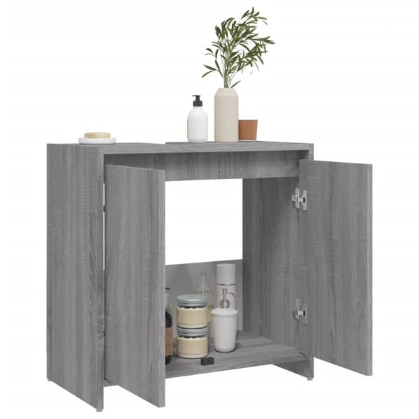 Badrumsskåp grå sonoma 60x33x61 cm konstruerat trä