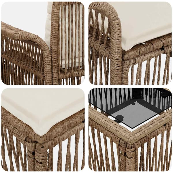 Trädgårdsoffset 8 pcs Beige konstrotting