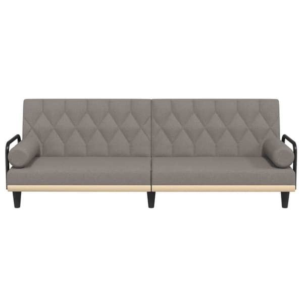 Bäddsoffa med armstöd taupe tyg