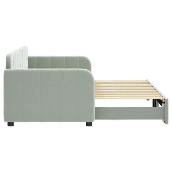 Dagbädd utdragbar ljusgrå 80x200 cm sammet
