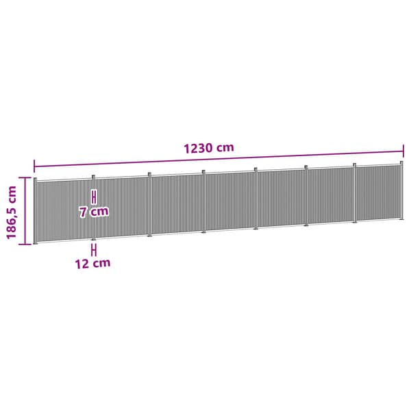 Stängselpanel 7 pcs WPC och aluminium Svart
