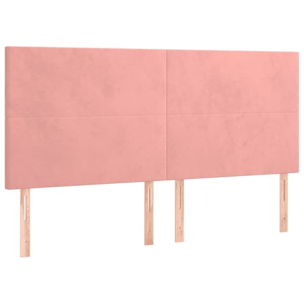 Ramsäng med madrass rosa 200x200 cm sammet
