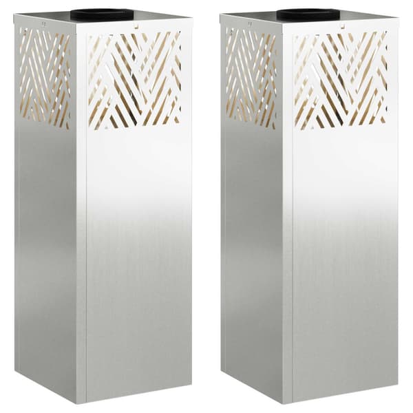 Solar LED Stig Ljus 2 pcs Silver Galvaniserad