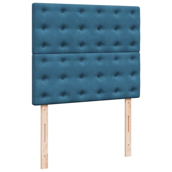 Ramsäng med madrass blå 120x200 cm sammet