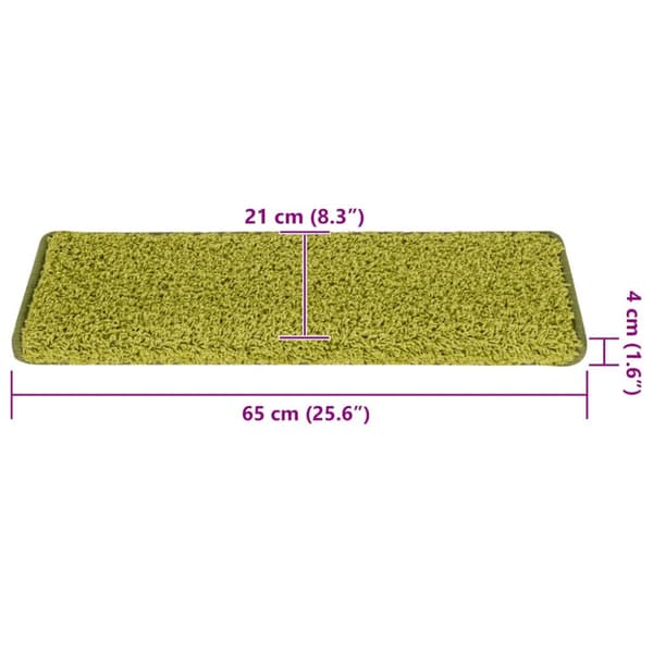 Trappmattor 30 st 65x21x4 cm gröna rektangulära kanter