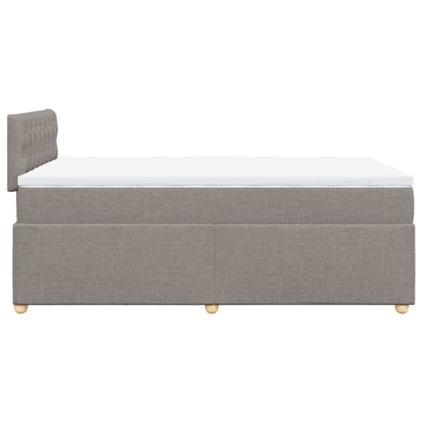 Ramsäng med madrass taupe 120x190 cm tyg