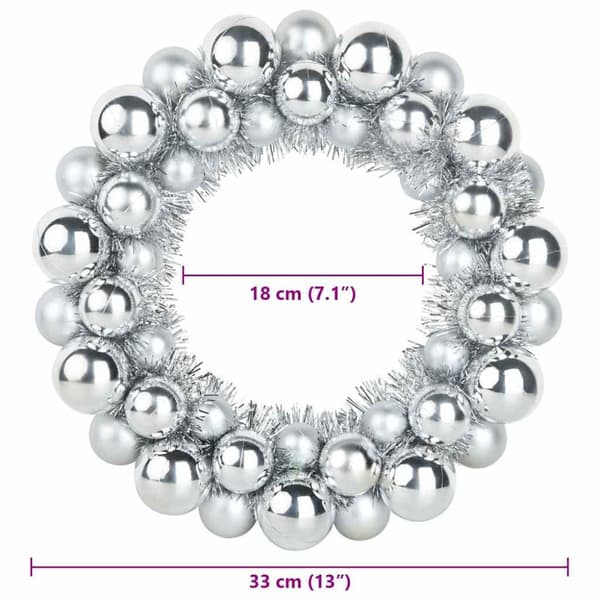 Julkulor kransar 2 pcs Silver 33 x 33 x 7 cm Polystyren