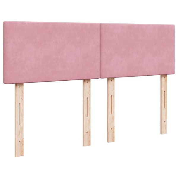 Ramsäng med madrass rosa 140x200 cm sammet