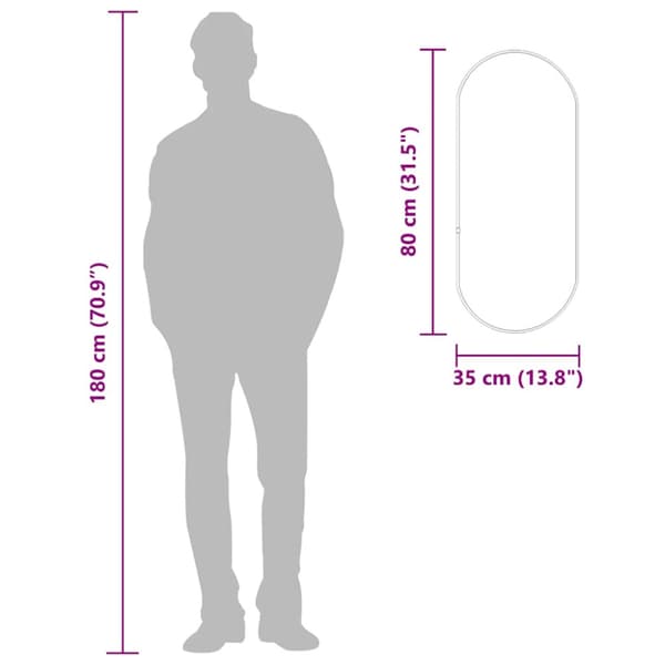 Väggspegel guld 80x35 cm oval