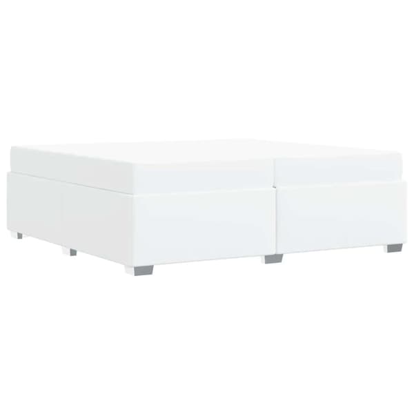 Sängram med madrass Vit 200 x 200 cm tyg