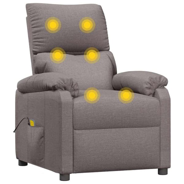 Massagefåtölj taupe tyg
