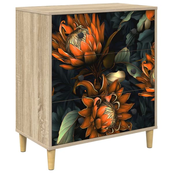Kommode LOCHEM Orange tryck 66 x 36,5 x 75 cm Konstruerat trä