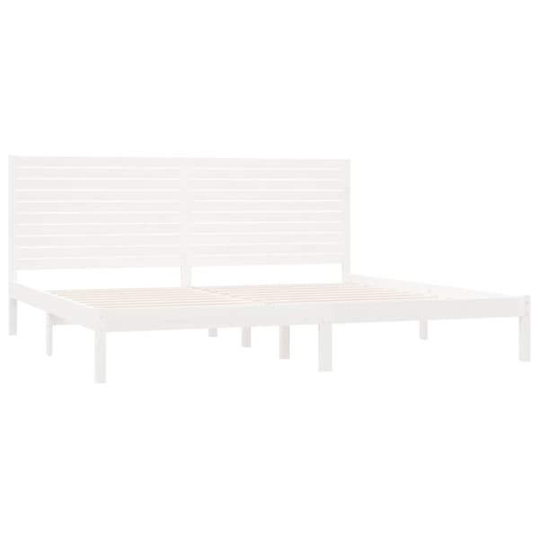 Sängram vit massivt trä 200x200 cm