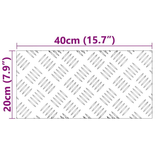 Trappsteg Rektangulär 2 pcs Silver 40 x 20 cm Aluminium