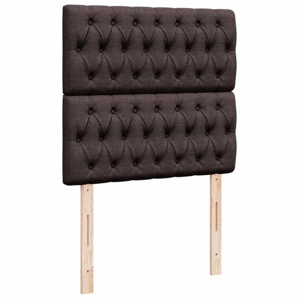 Ramsäng med madrass mörkbrun 90x200 cm tyg