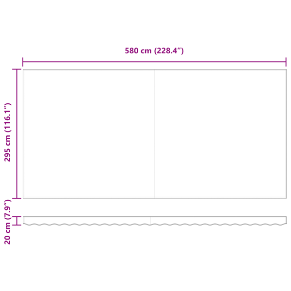 Utfällbar markis Flerfärgsdesign 600 ×300 cm tyg