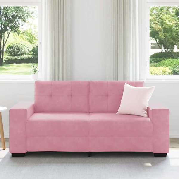 Tvåsitssoffa rosa 180x77x82 cm sammet