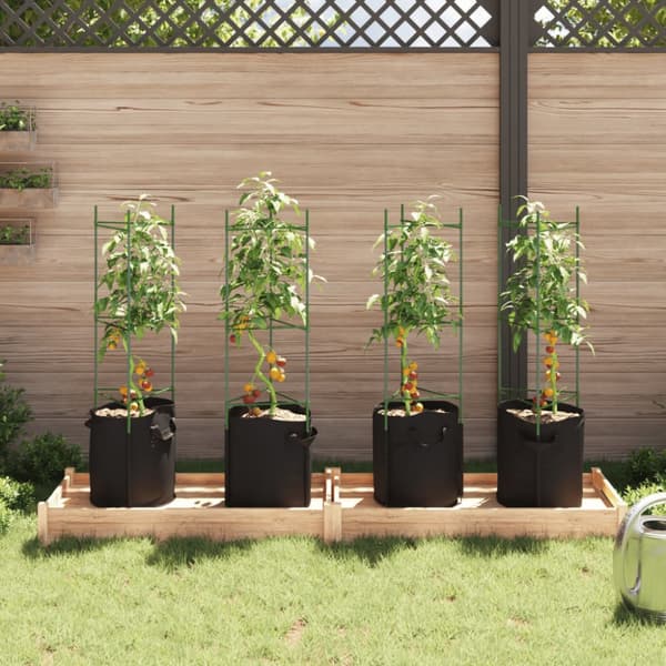Tomatburar med växtpåsar 4 st 116 cm stål och PP