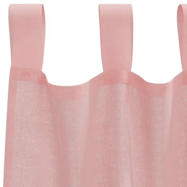 Voile gardiner med stångfickor 2 st rosa
