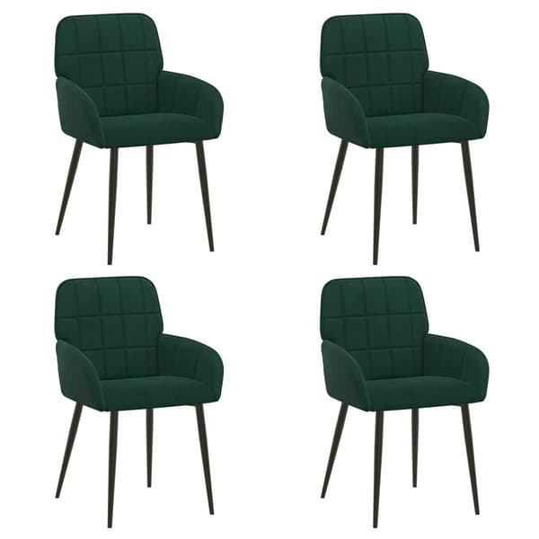 Matstolar 4 pcs Sammet Mörkgrön 57 x 50 x 85 cm