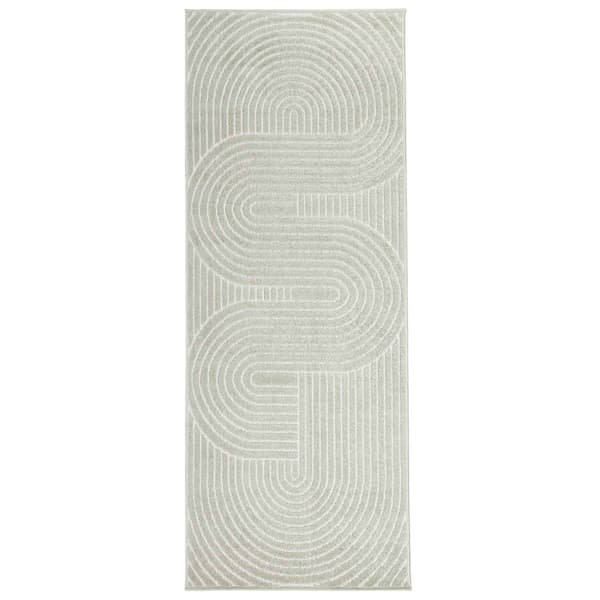 Områdesmattor Rektangulär PALMERAS Grön 80 x 200 cm Polyester