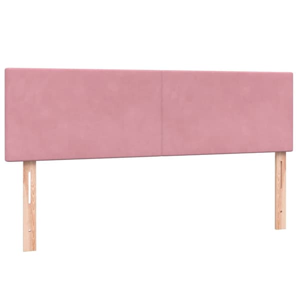 Ramsäng med madrass rosa 160x210 cm sammet