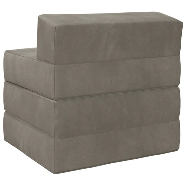 Fällbar Soffbed Ljusgrå 200 x 70 x 15 cm Sammet