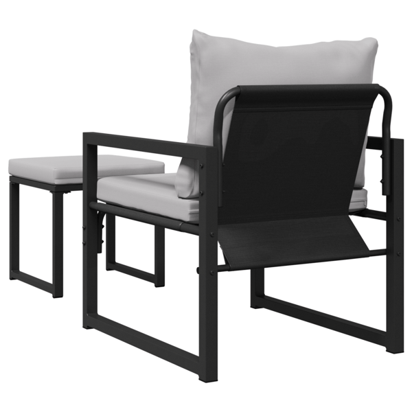 Trädgårdsmöbler med kudde med kudde 4 pcs Ljusgrå Polyester