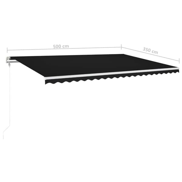 Automatisk markis med vindsensor & LED 500x350 cm antracit