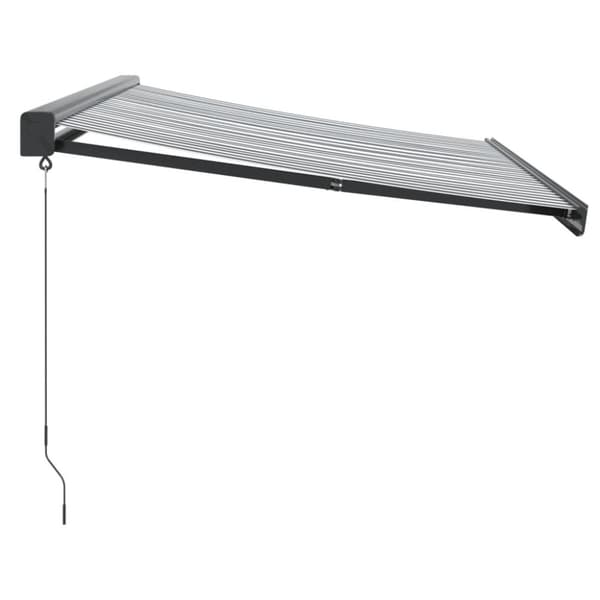 Markis infällbar antracit och vit 3x2,5 m tyg&aluminium