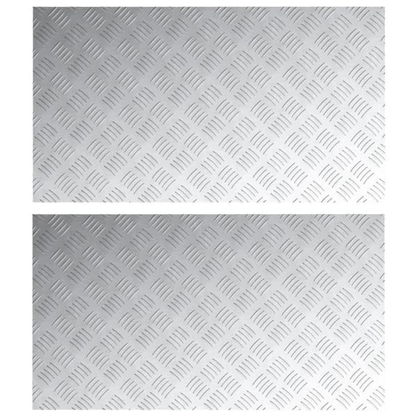 Trappsteg Rektangulär 2 pcs Silver 90 x 50 cm Aluminium