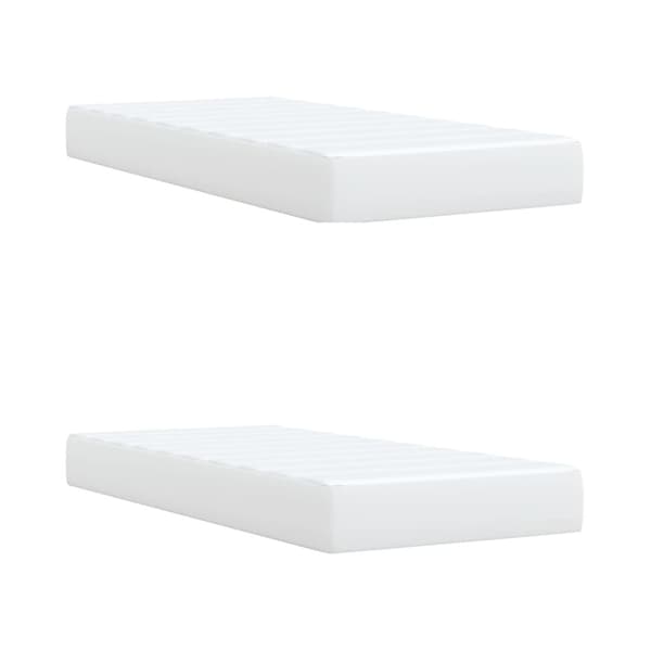 Ramsäng med madrass vit 200x200 cm konstläder