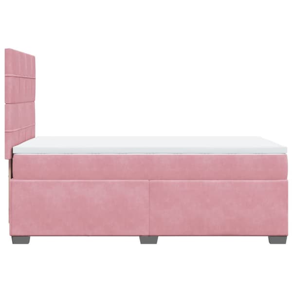 Ramsäng med madrass rosa 90x200 cm sammet