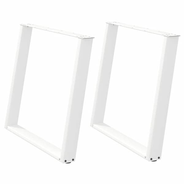 Matbordsben U-formade 2 st vita 100x(72-73) cm stål