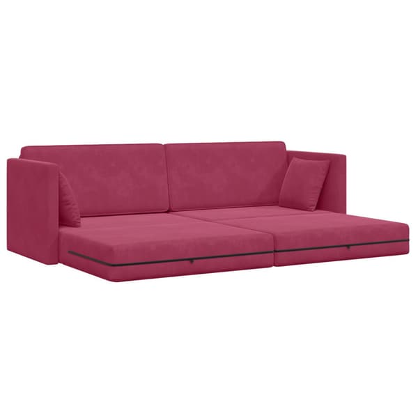 Golvbäddsoffa Vinröd 213 x 70 x 77 cm Sammet