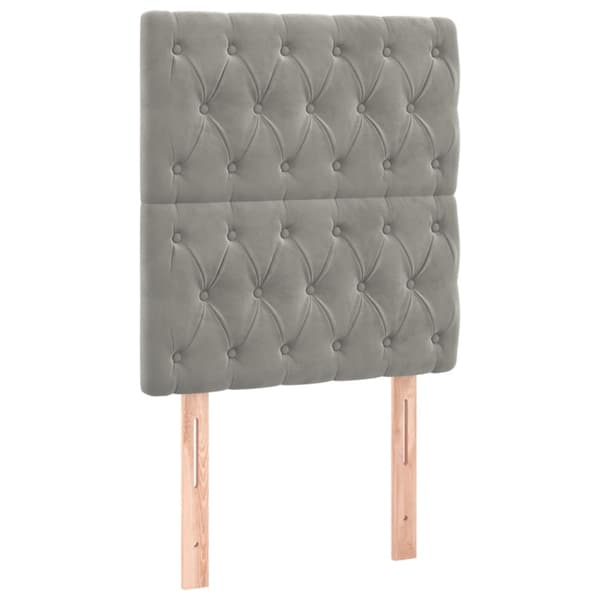 Ramsäng med madrass ljusgrå 80x200 cm sammet