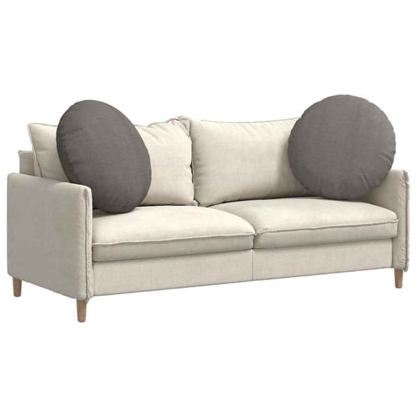 Sittkuddar 2 pcs Ljusgrå Ø 80 cm Kordread tyg