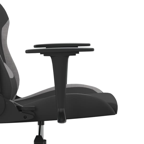 gamingstol svart och ljusgrå tyg