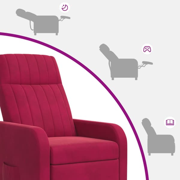 Recliner Vinröd Sammet (V)