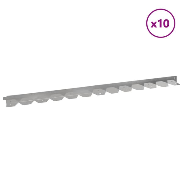 Kant för gräsmatta 10 pcs 102 x 4 x 4 cm Stål Silver