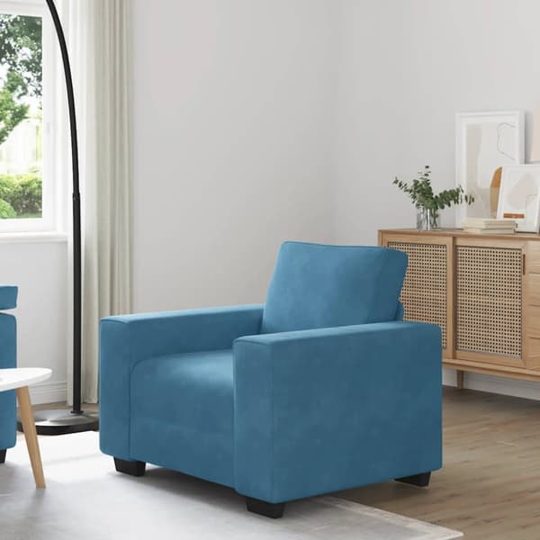 Soffstol blå 100x77x82 cm sammet