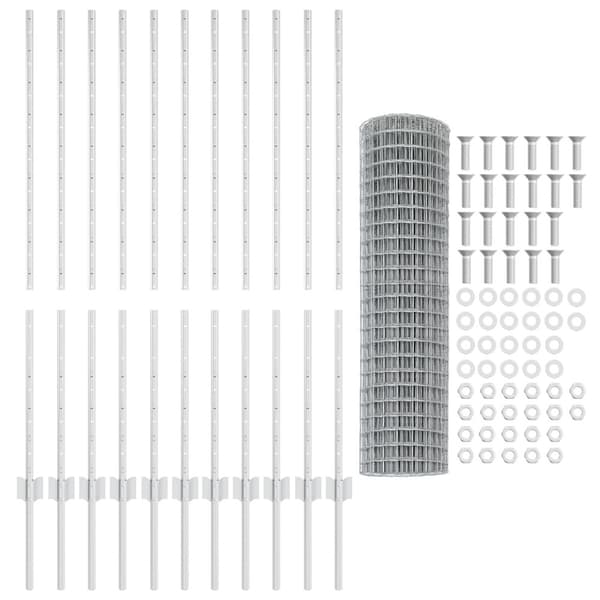 Stängsel med stolpe Silver 1,2 x 25 m Stål