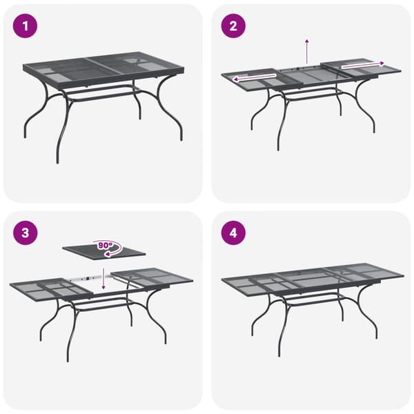 Trädgårdsmöbelset 7 pcs Antracit Stål