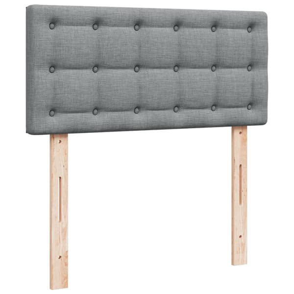 Ramsäng med madrass ljusgrå 90x200 cm tyg